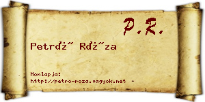 Petró Róza névjegykártya